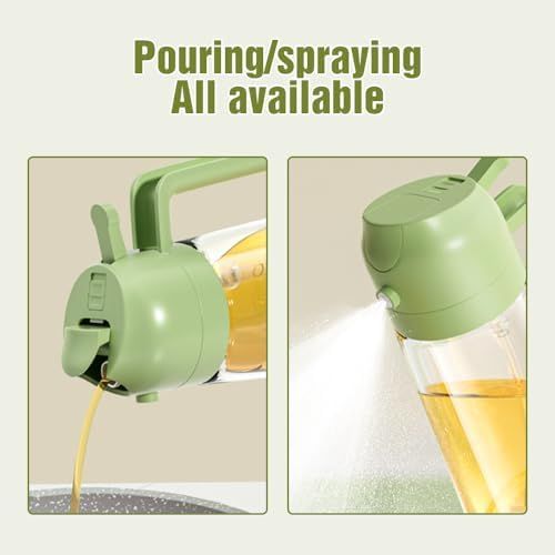 Sprayable and Pourable Oil Dispenser Bottle